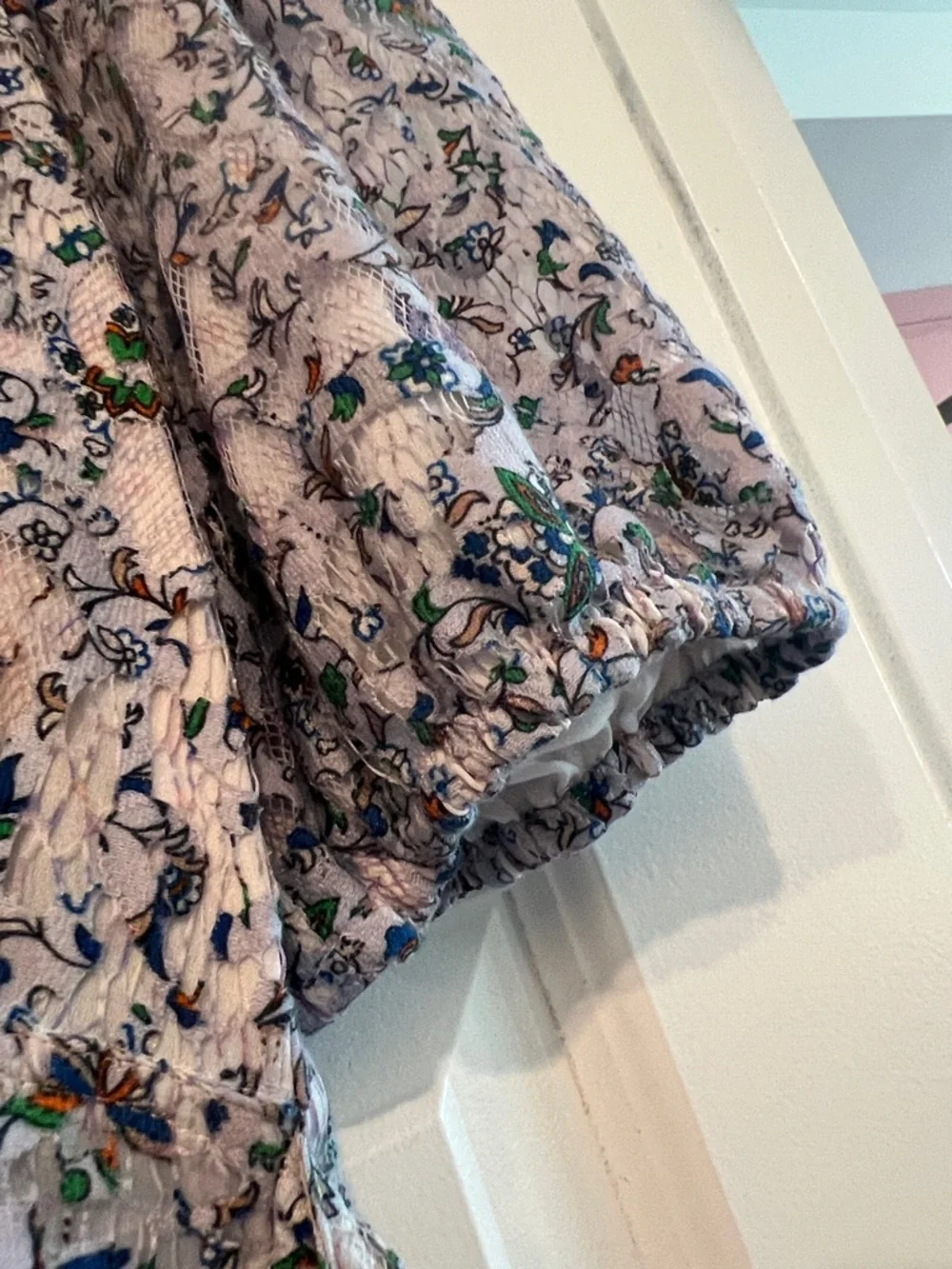 Tory Burch Blue Floral Puff-Sleeve Tunic